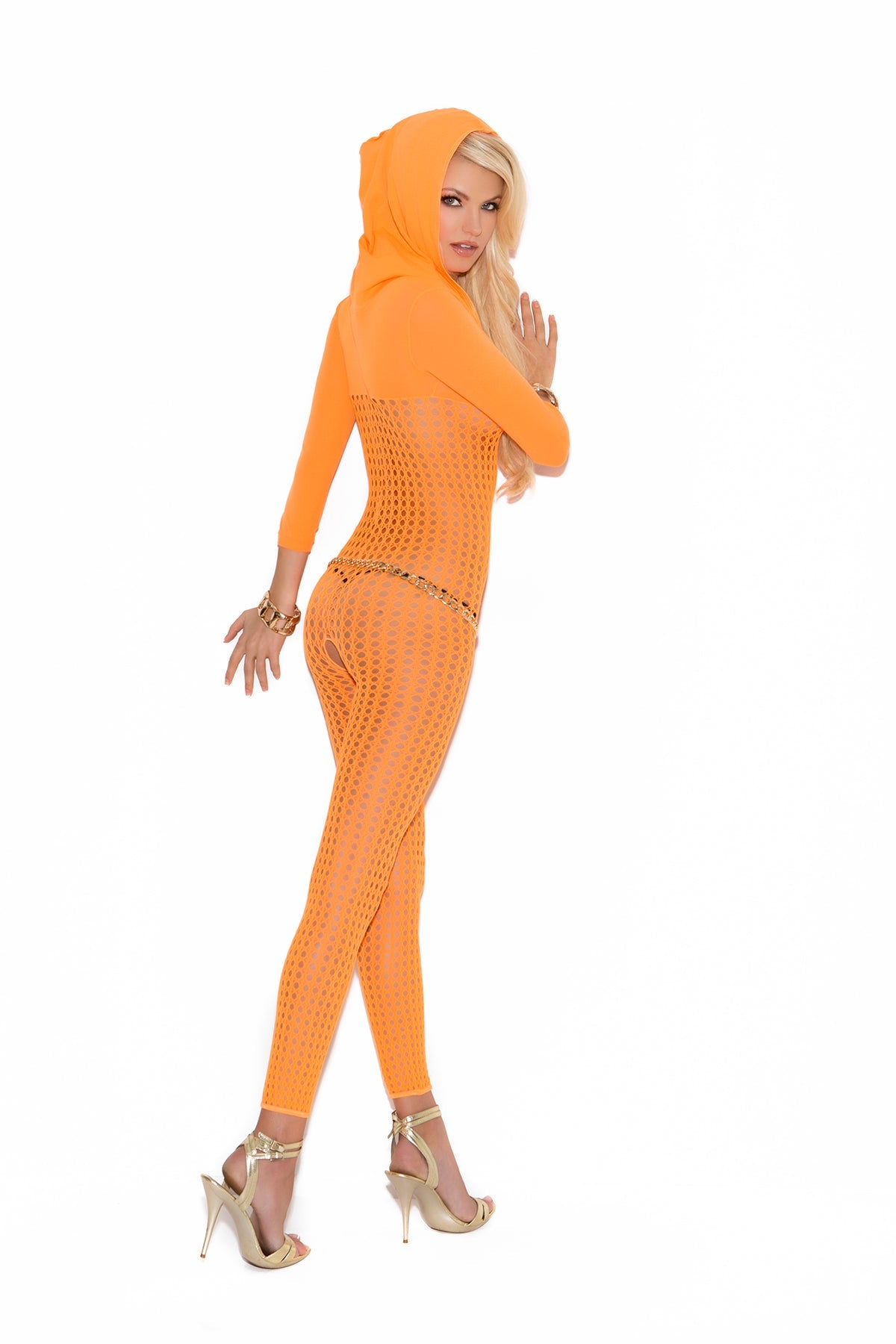 Hooded Crochet Bodystocking - zalya lingerie